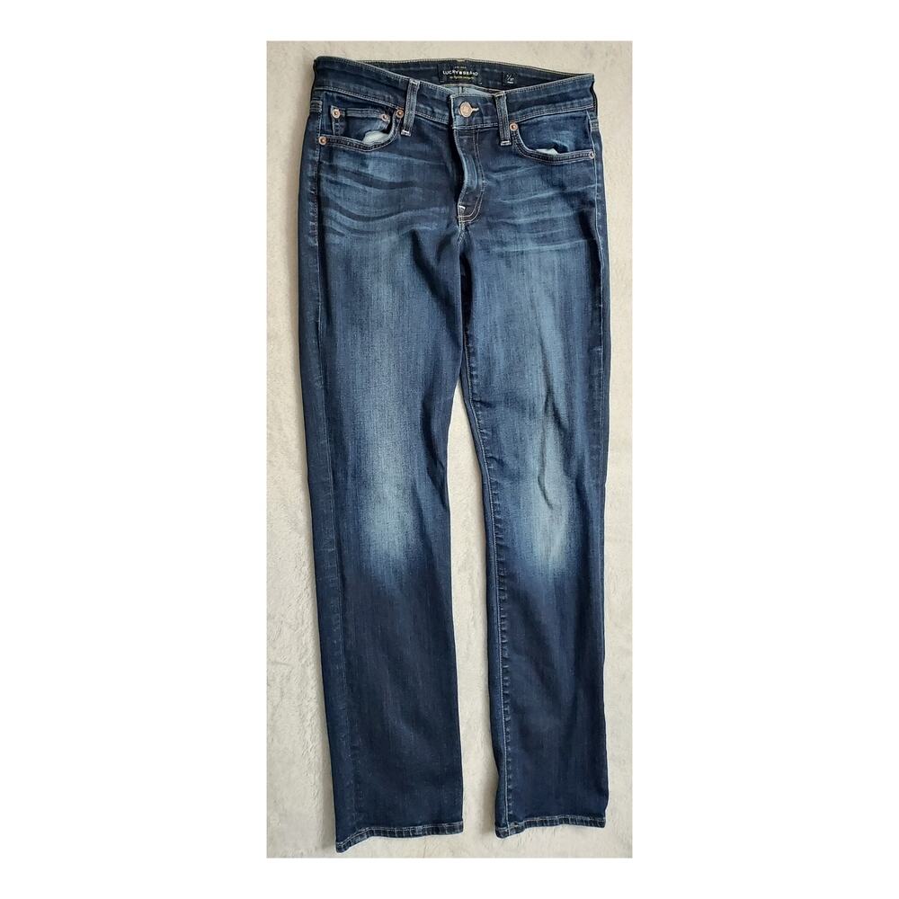 Lucky Brand Mid Rise Sweet Straight Ankle in Immortal Blue Dark Wash Size 4/27